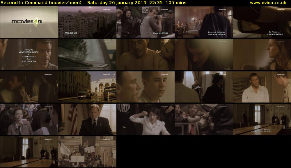 Second In Command (movies4men) Saturday 26 January 2019 22:35 - 00:20