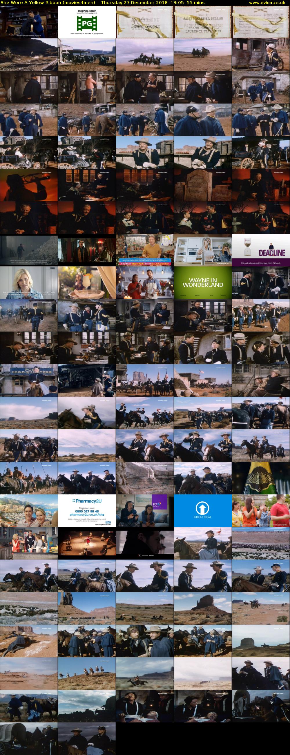 She Wore A Yellow Ribbon (movies4men) Thursday 27 December 2018 13:05 - 14:00