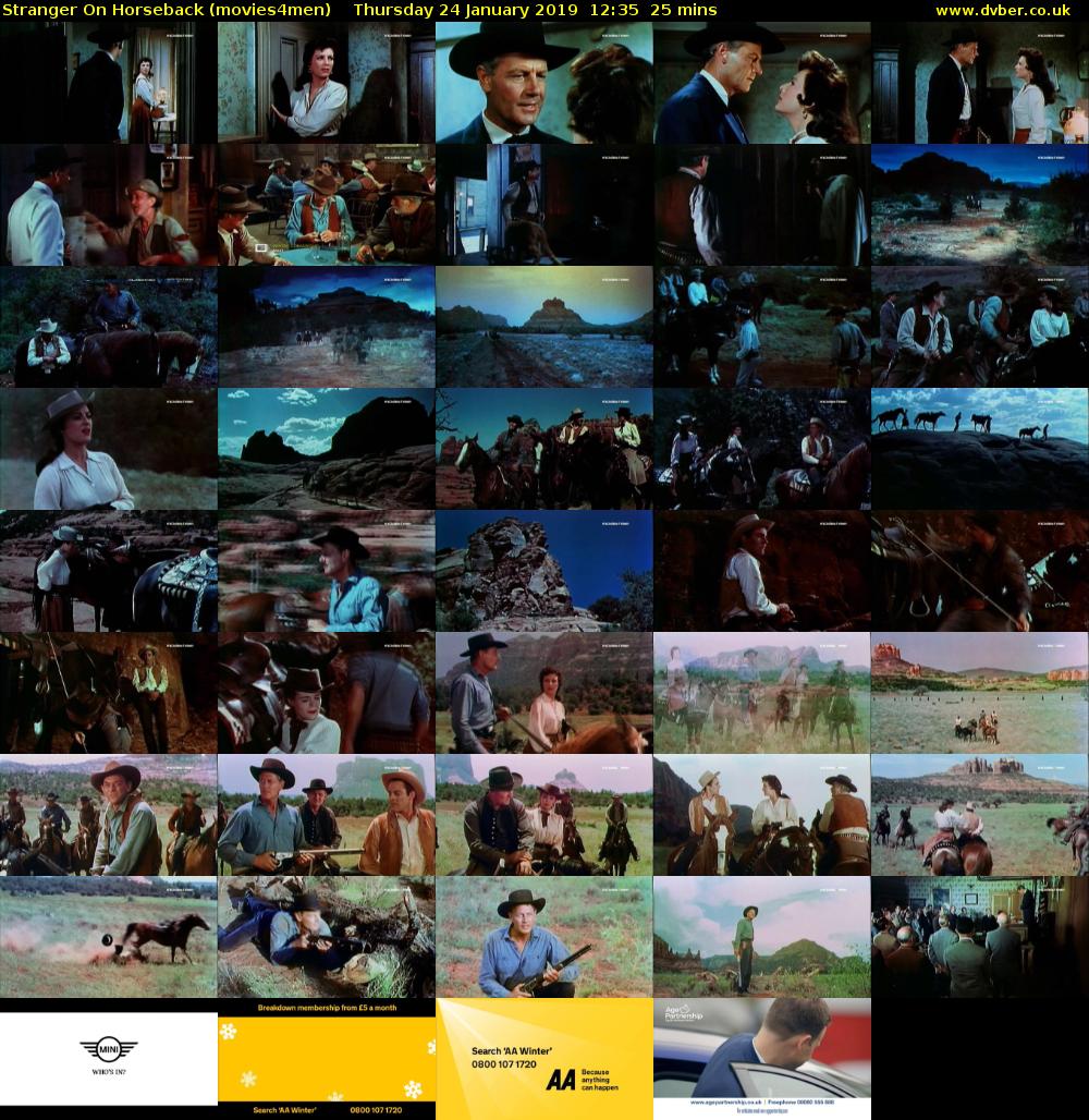 Stranger On Horseback (movies4men) Thursday 24 January 2019 12:35 - 13:00
