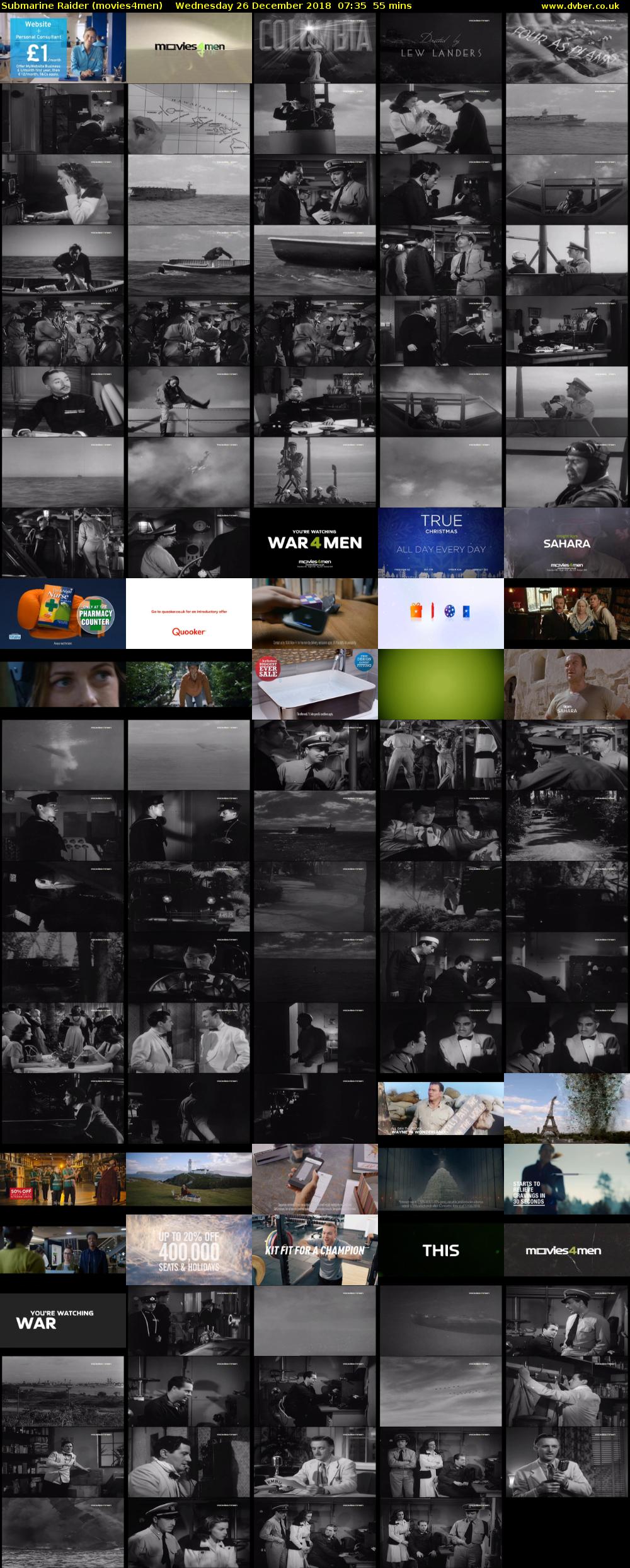 Submarine Raider (movies4men) Wednesday 26 December 2018 07:35 - 08:30