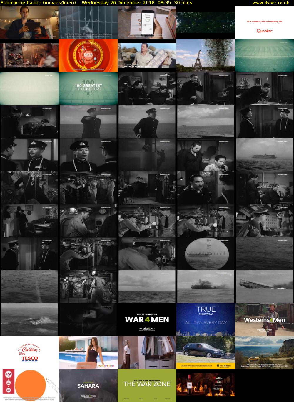 Submarine Raider (movies4men) Wednesday 26 December 2018 08:35 - 09:05