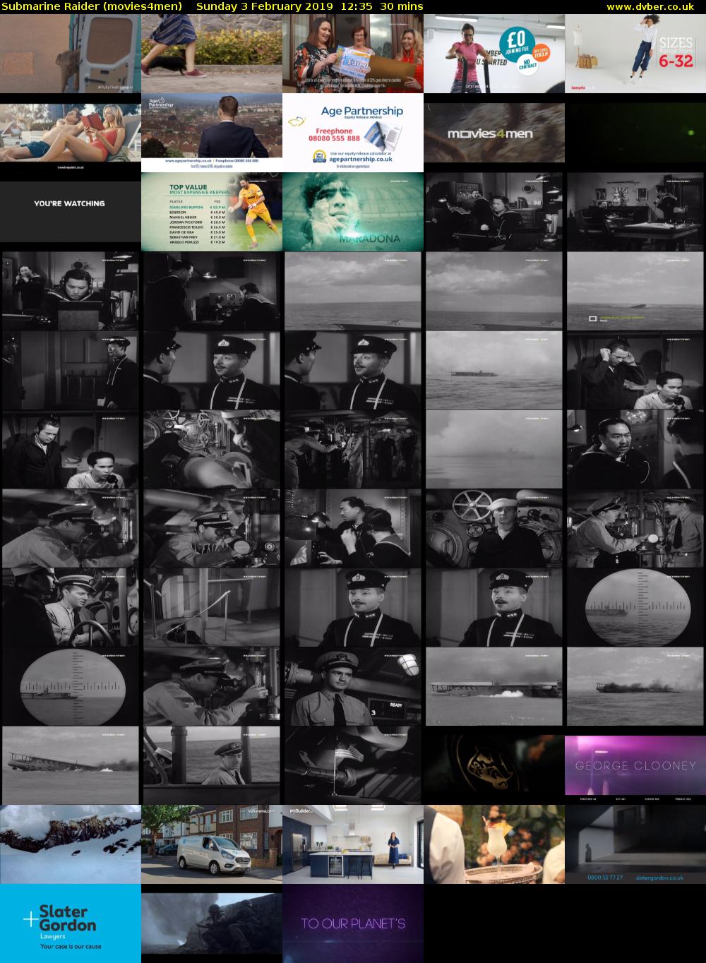 Submarine Raider (movies4men) Sunday 3 February 2019 12:35 - 13:05