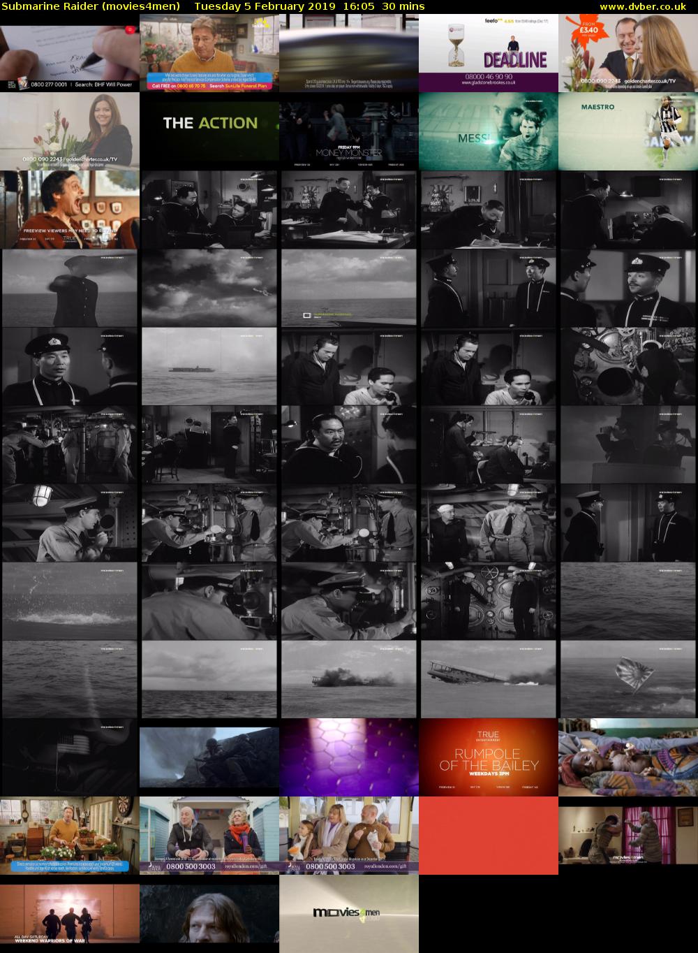 Submarine Raider (movies4men) Tuesday 5 February 2019 16:05 - 16:35