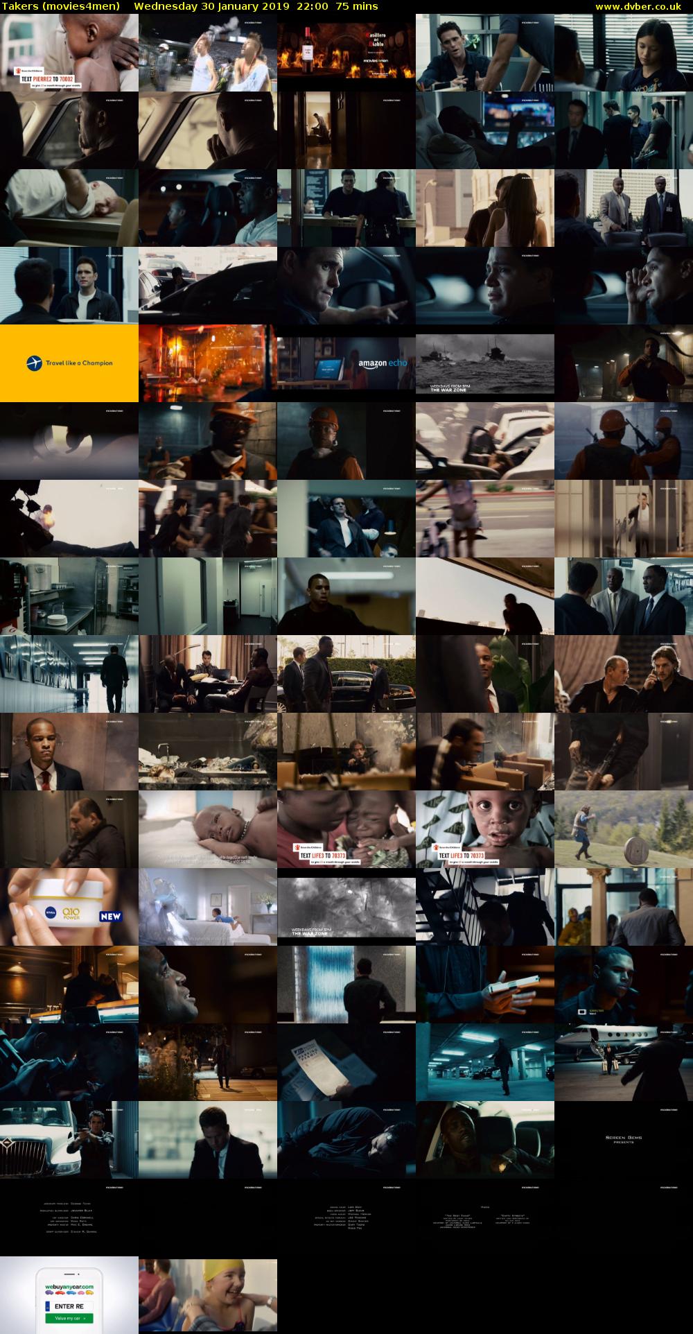 Takers (movies4men) Wednesday 30 January 2019 22:00 - 23:15