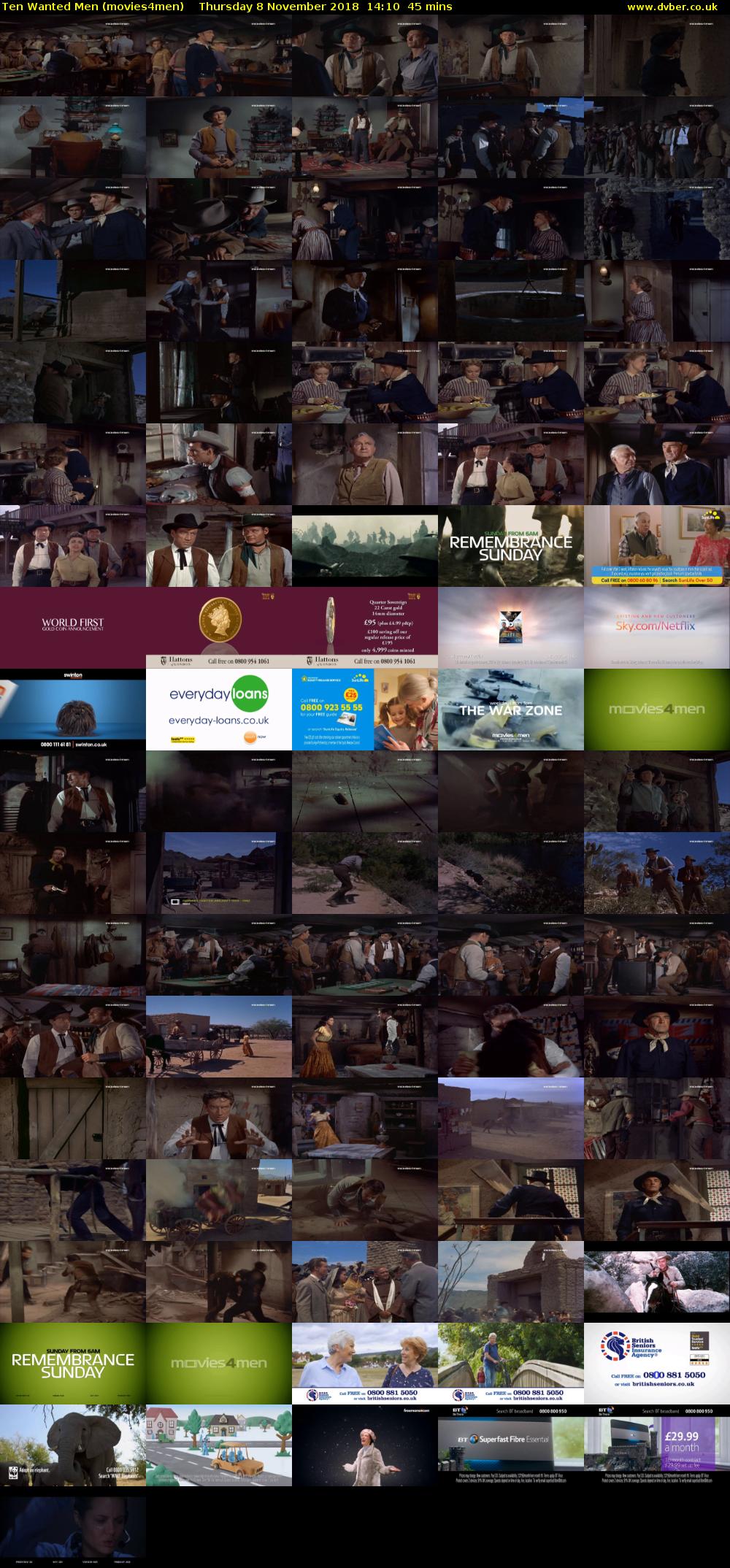 Ten Wanted Men (movies4men) Thursday 8 November 2018 14:10 - 14:55