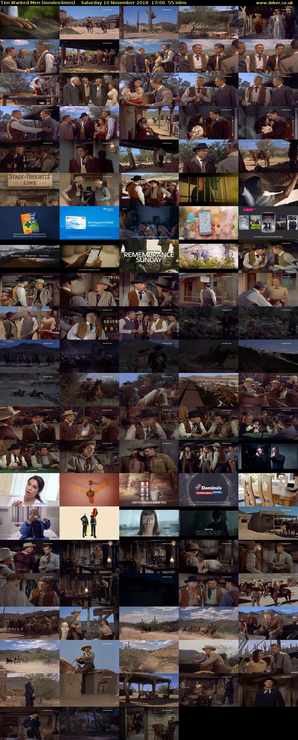 Ten Wanted Men (movies4men) Saturday 10 November 2018 17:00 - 17:55