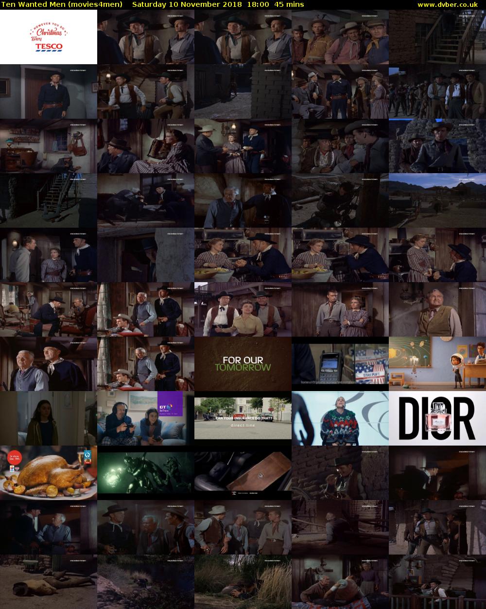 Ten Wanted Men (movies4men) Saturday 10 November 2018 18:00 - 18:45