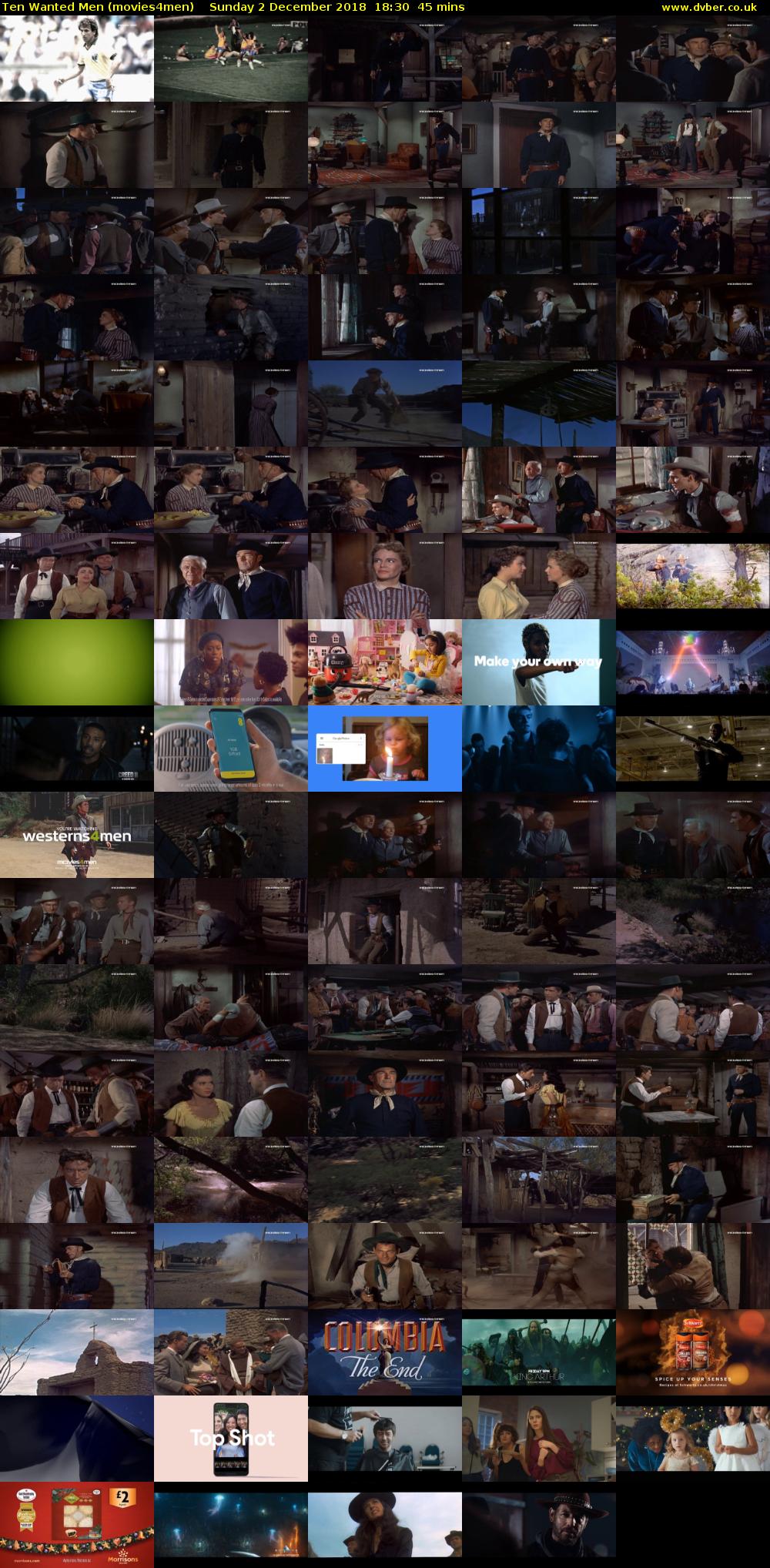 Ten Wanted Men (movies4men) Sunday 2 December 2018 18:30 - 19:15