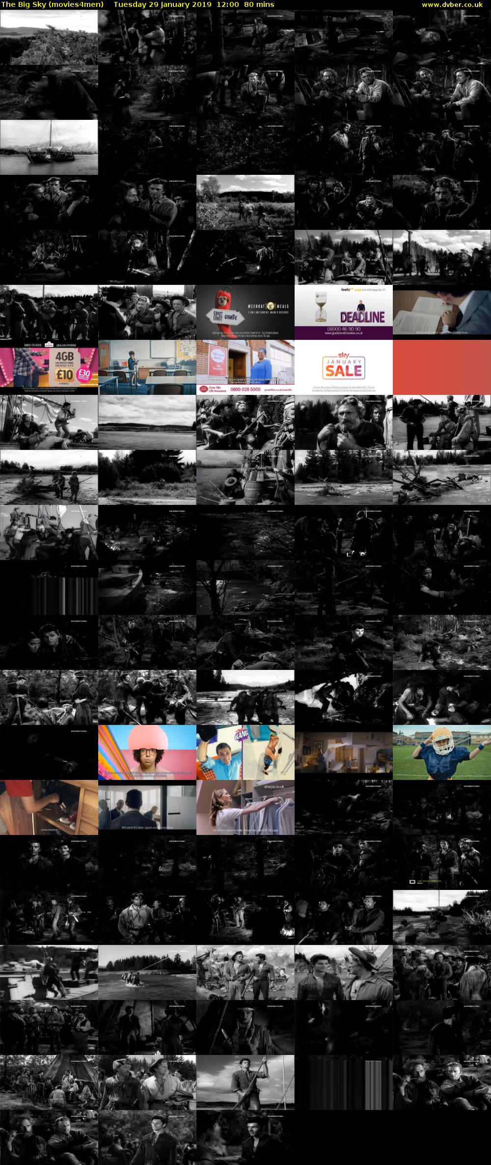 The Big Sky (movies4men) Tuesday 29 January 2019 12:00 - 13:20