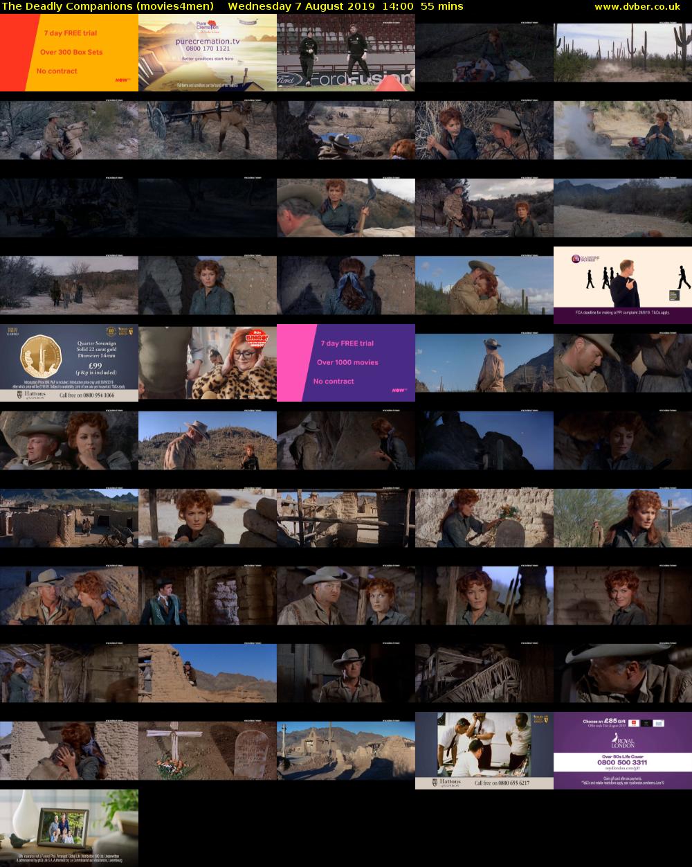 The Deadly Companions (movies4men) Wednesday 7 August 2019 14:00 - 14:55
