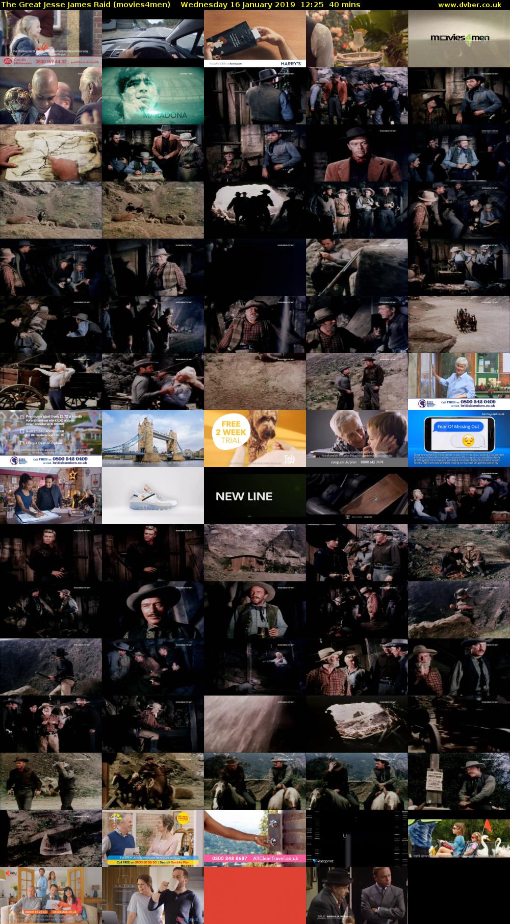 The Great Jesse James Raid (movies4men) Wednesday 16 January 2019 12:25 - 13:05