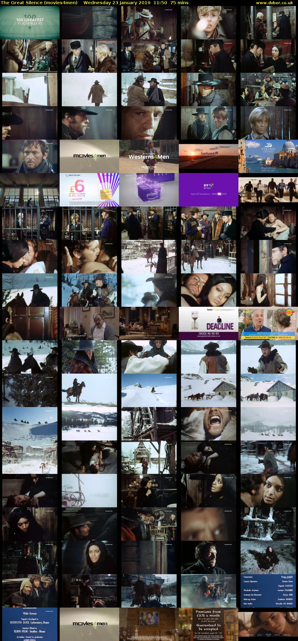 The Great Silence (movies4men) Wednesday 23 January 2019 11:50 - 13:05