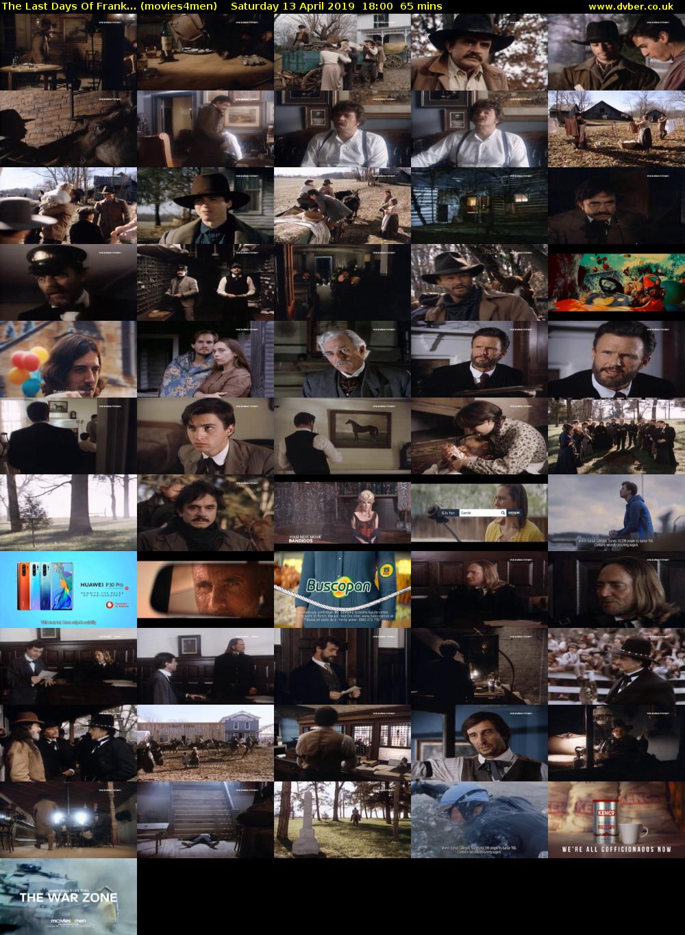 The Last Days Of Frank... (movies4men) Saturday 13 April 2019 18:00 - 19:05