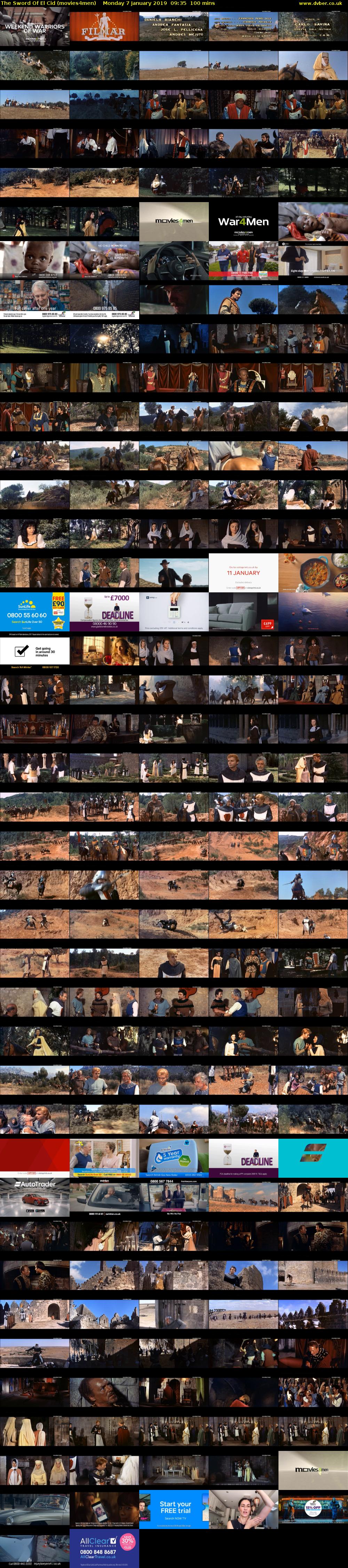 The Sword Of El Cid (movies4men) Monday 7 January 2019 09:35 - 11:15