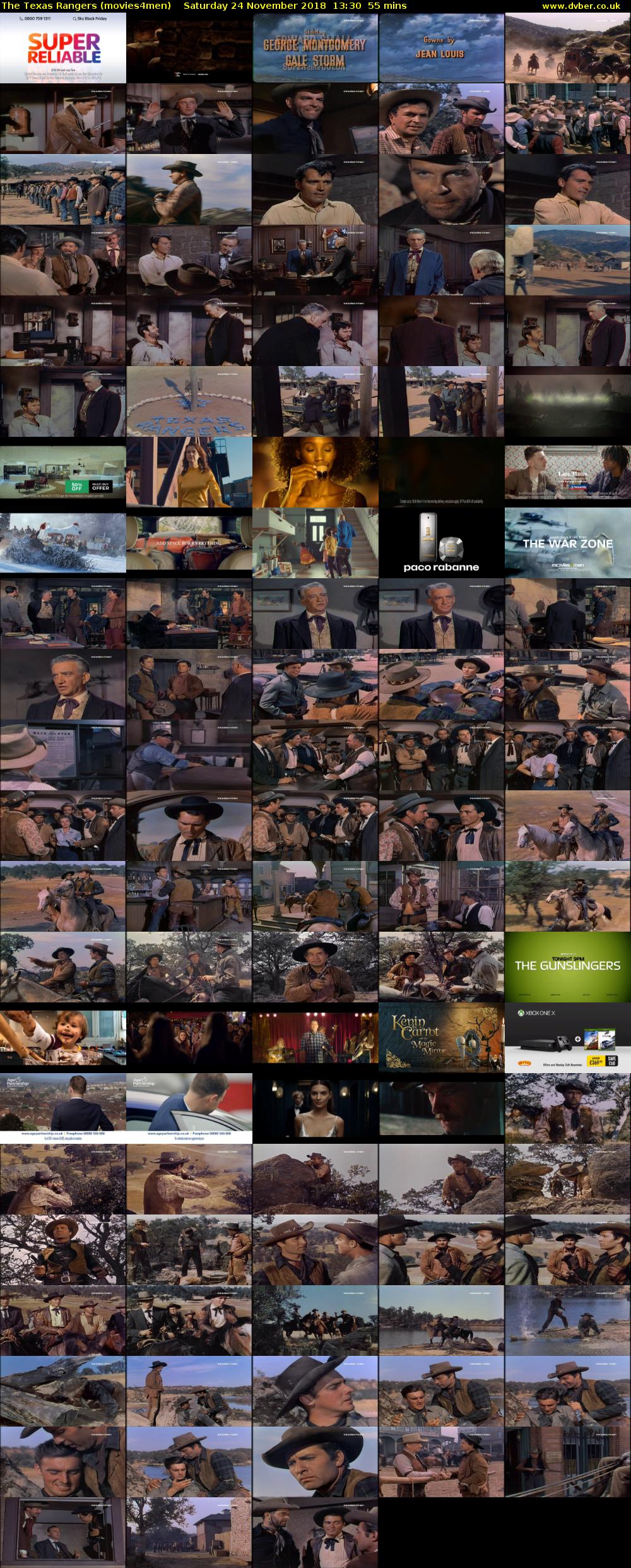 The Texas Rangers (movies4men) Saturday 24 November 2018 13:30 - 14:25