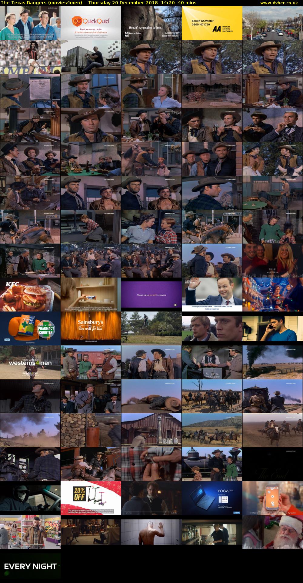 The Texas Rangers (movies4men) Thursday 20 December 2018 14:20 - 15:00