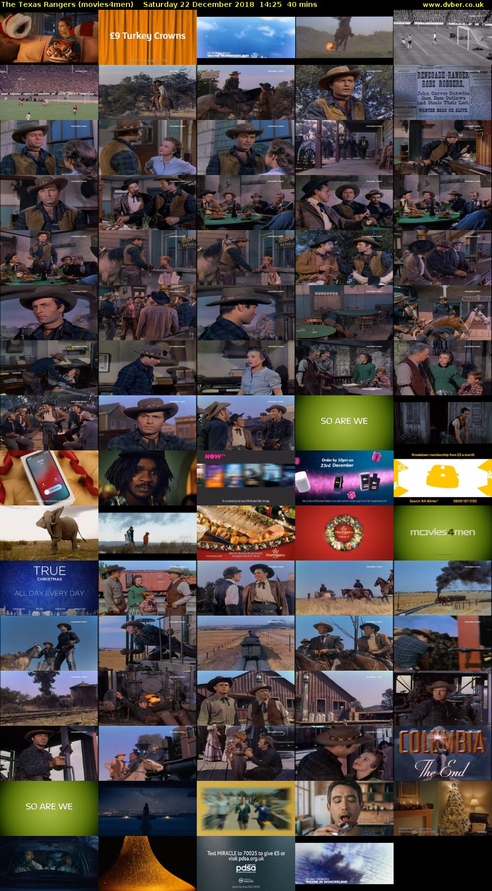 The Texas Rangers (movies4men) Saturday 22 December 2018 14:25 - 15:05