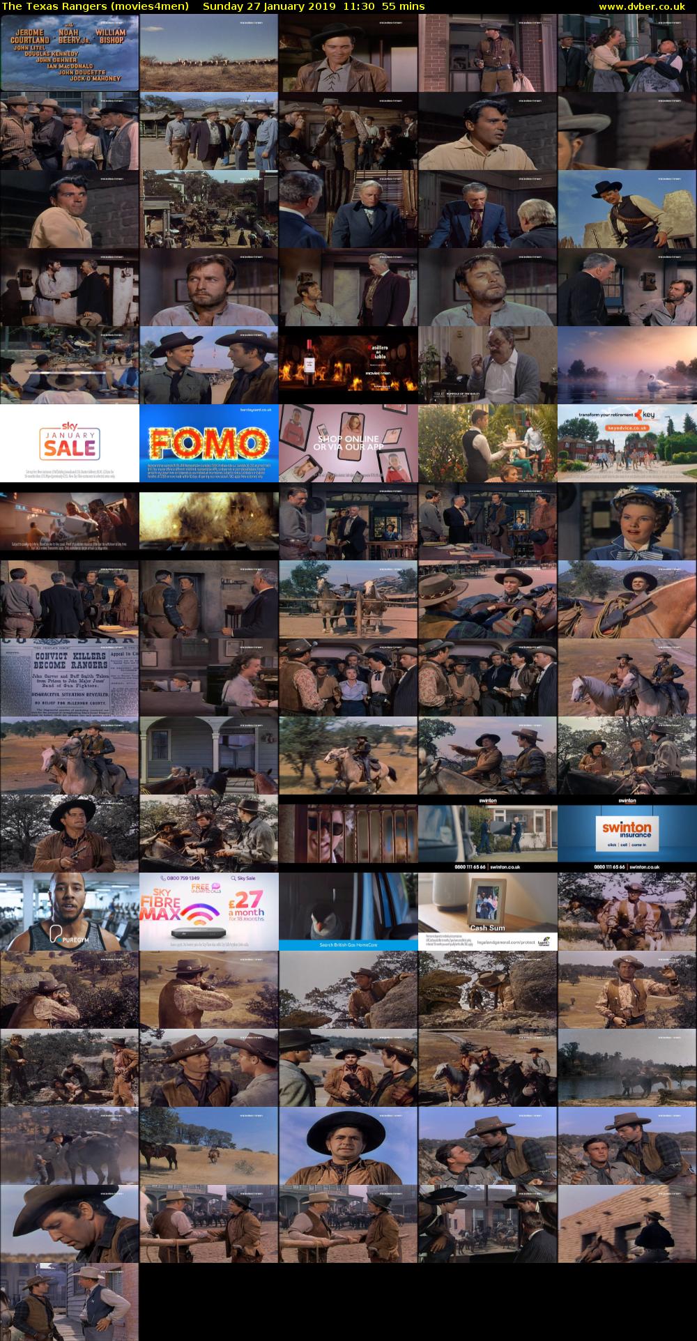 The Texas Rangers (movies4men) Sunday 27 January 2019 11:30 - 12:25