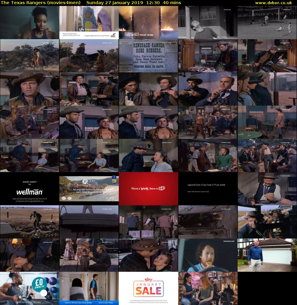 The Texas Rangers (movies4men) Sunday 27 January 2019 12:30 - 13:10