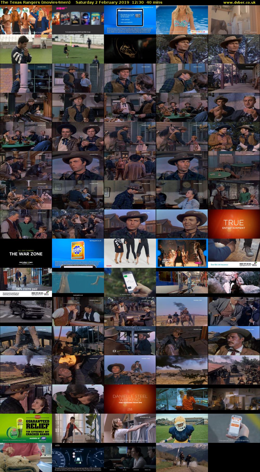 The Texas Rangers (movies4men) Saturday 2 February 2019 12:30 - 13:10