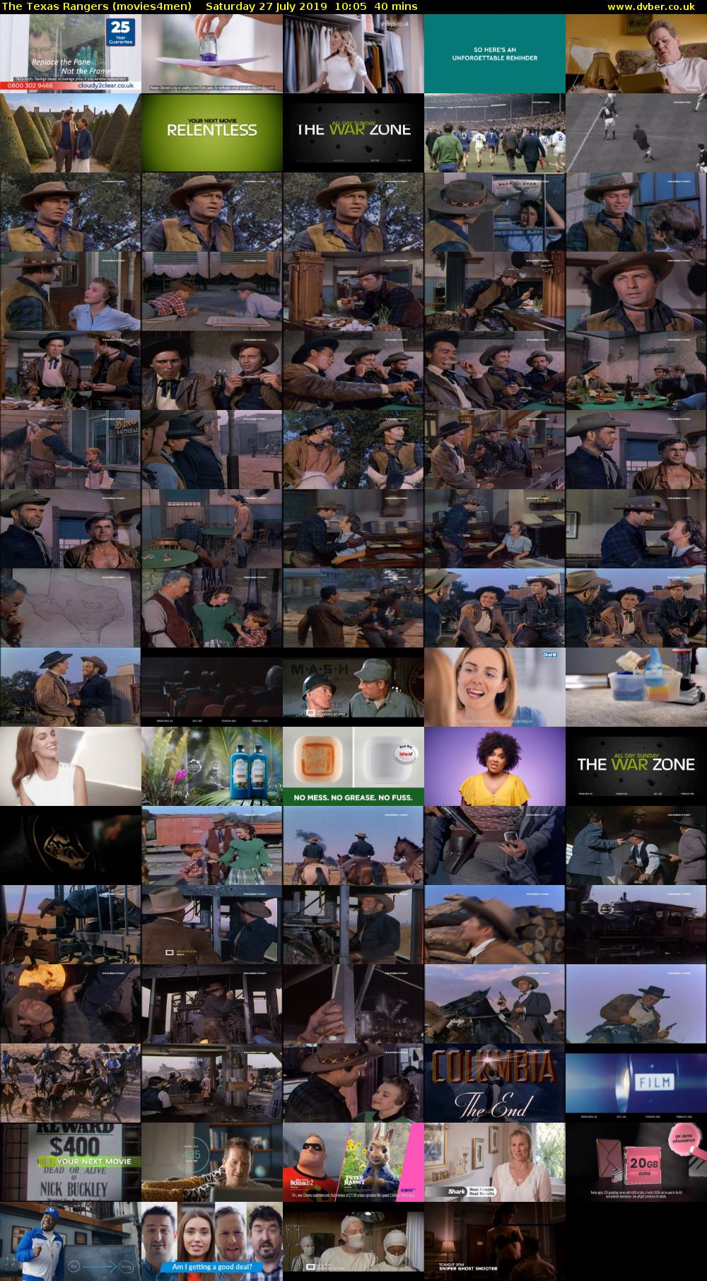 The Texas Rangers (movies4men) Saturday 27 July 2019 10:05 - 10:45