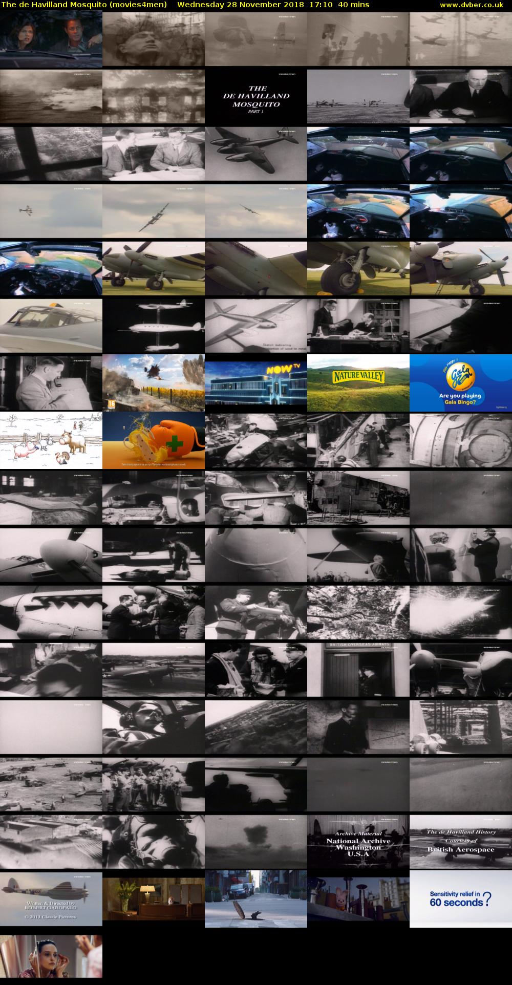 The de Havilland Mosquito (movies4men) Wednesday 28 November 2018 17:10 - 17:50