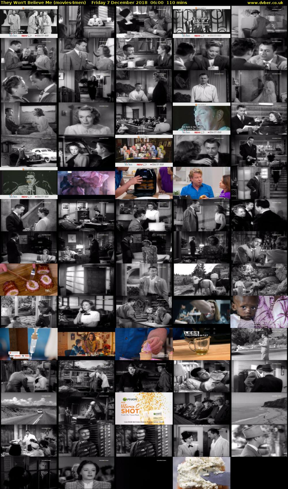 They Won't Believe Me (movies4men) Friday 7 December 2018 06:00 - 07:50